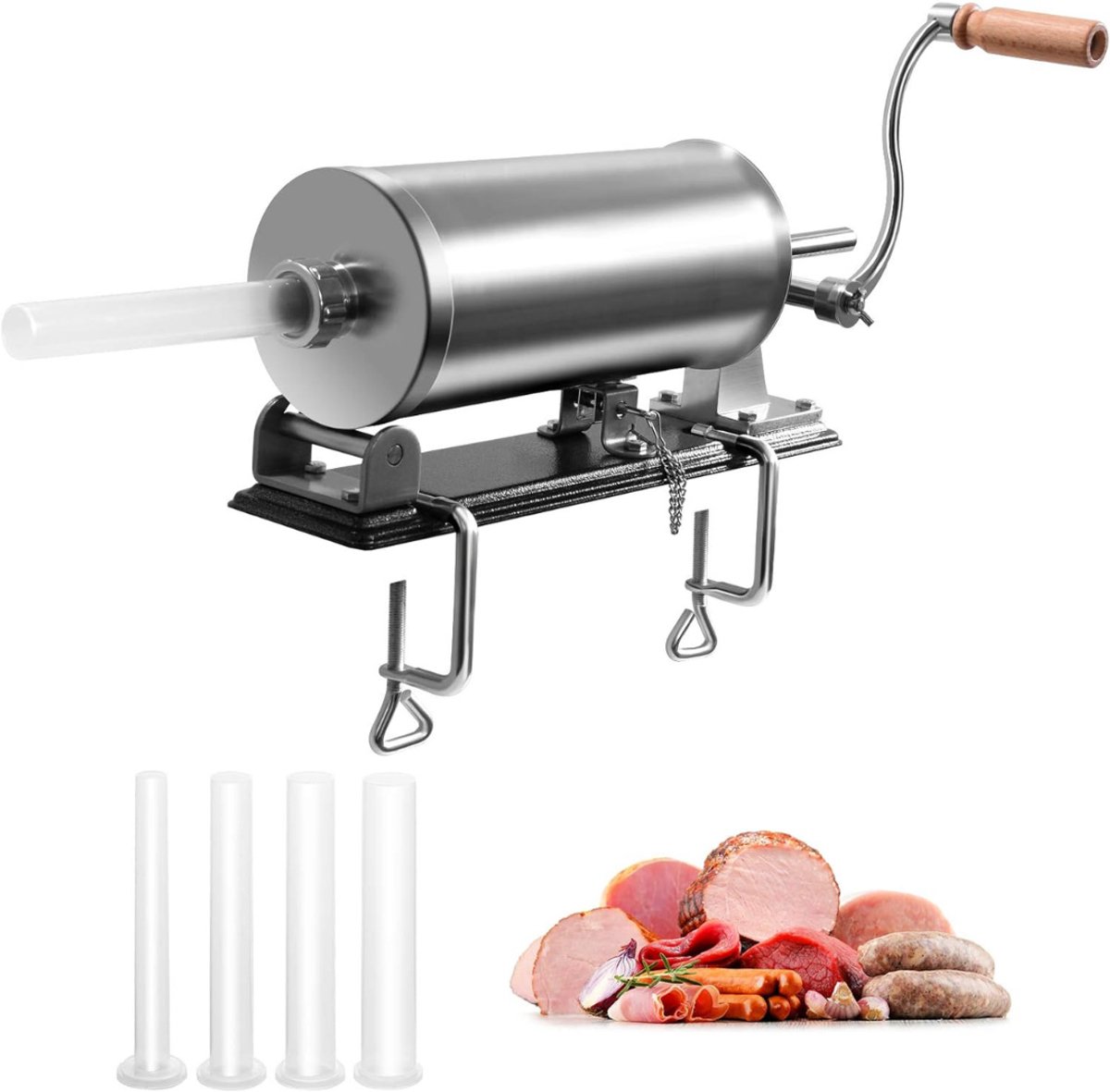 AMA® Worstenvuller - Worstenmaker - Worstenvul Machine - 43x10x12cm - Zilver