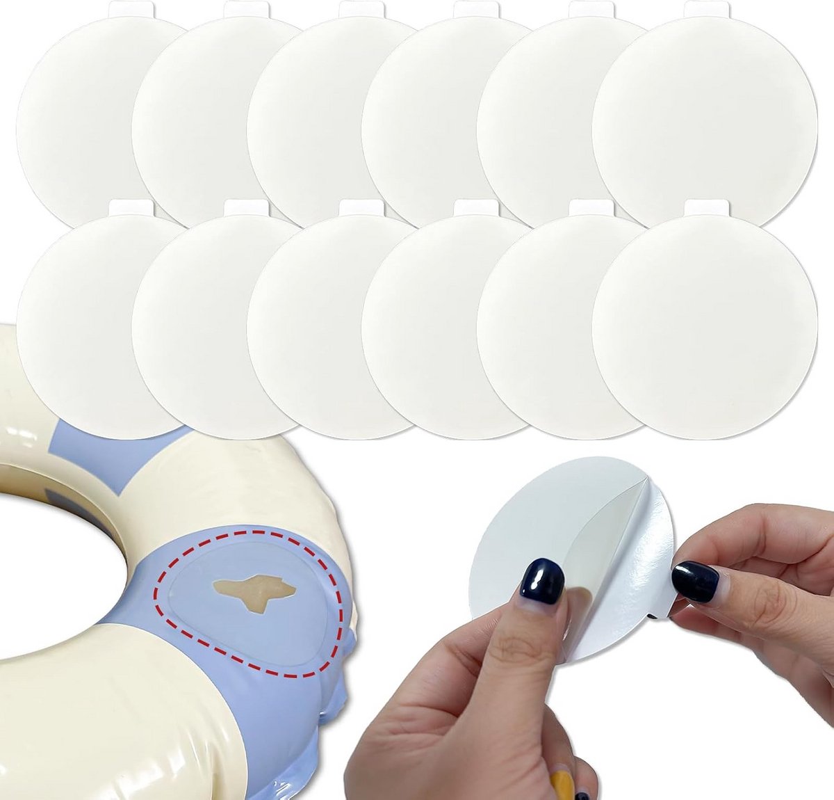 Opblaasbare Reparatieset 12 Stuks - Waterdicht 7,5 cm TPU Reparatieband voor Zwembad, Airmatras en Speelgoed