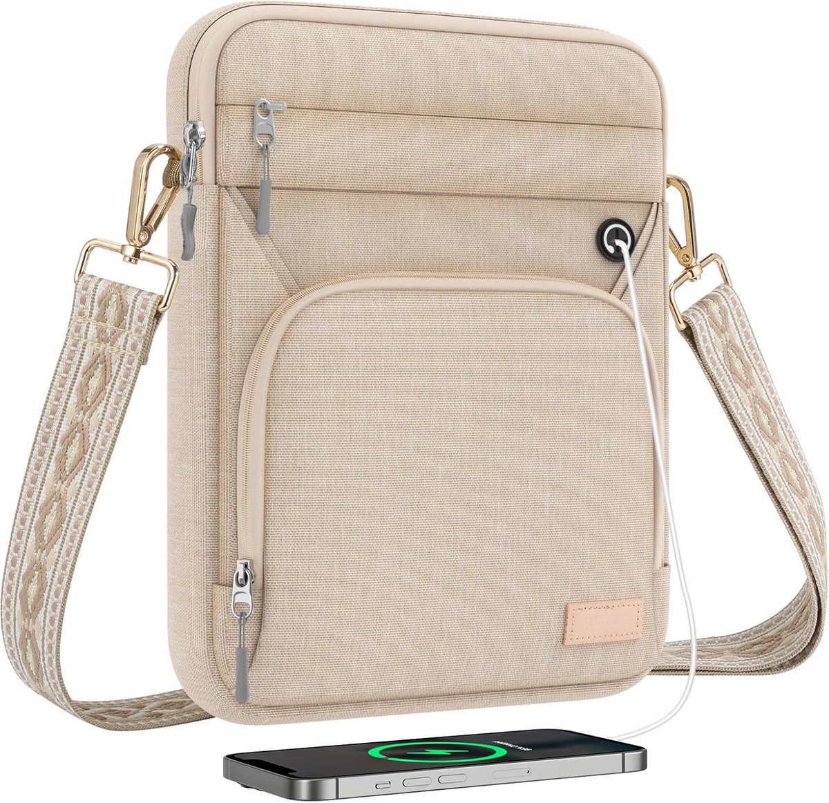 Multifunctionele Tablet Sleeve met Hoofdtelefoonopening voor 9-11 inch Apparaten