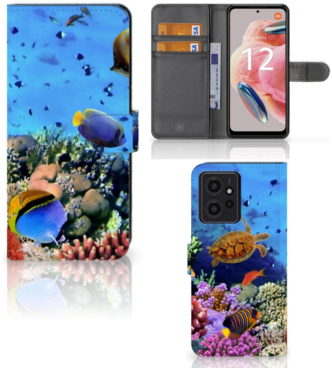 Xiaomi Redmi Note 12 4G Telefoonhoesje met Pasjes Vissen