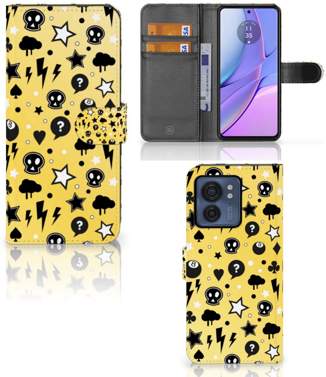 Telefoonhoesje met Naam Motorola Edge 40 Punk Geel