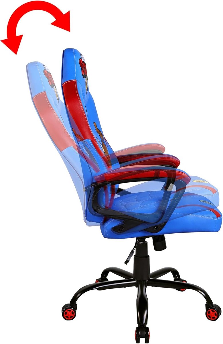 Gaming stoel Casa Velluto El Primo – Kinder gaming stoel Brawl Stars – Ergonomische bureaustoel met hoofdsteun en armleuningen – Verstelbare hoogte – Comfortabele schommelstoel – Blauw