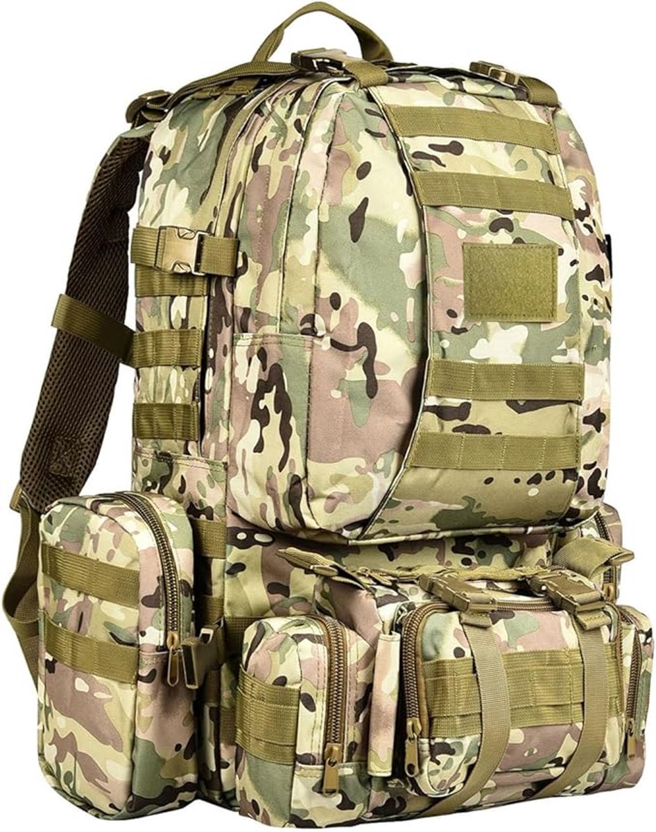 Homery Tactische Rugzak 60L – Militaire Backpack Heren & Dames – Afneembare Heuptas – MOLLE Systeem – Survival & Wandelrugzak – Spatwaterdicht – Camping & Hiking