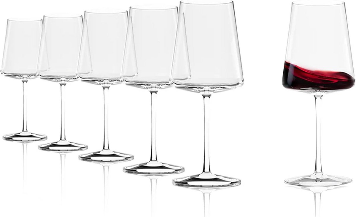 Bordeaux Wijnglazen Set van 6 – 650 ml Hoogwaardige Kristallen Glazen voor Bordeauxwijn – Vaatwasser- en Schokbestendig