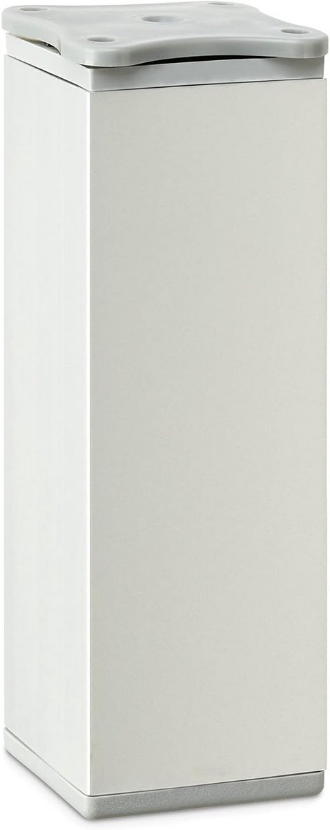 Verstelbare meubelvoet 40 x 40 mm - Zilver-look aluminium met vloerglijder