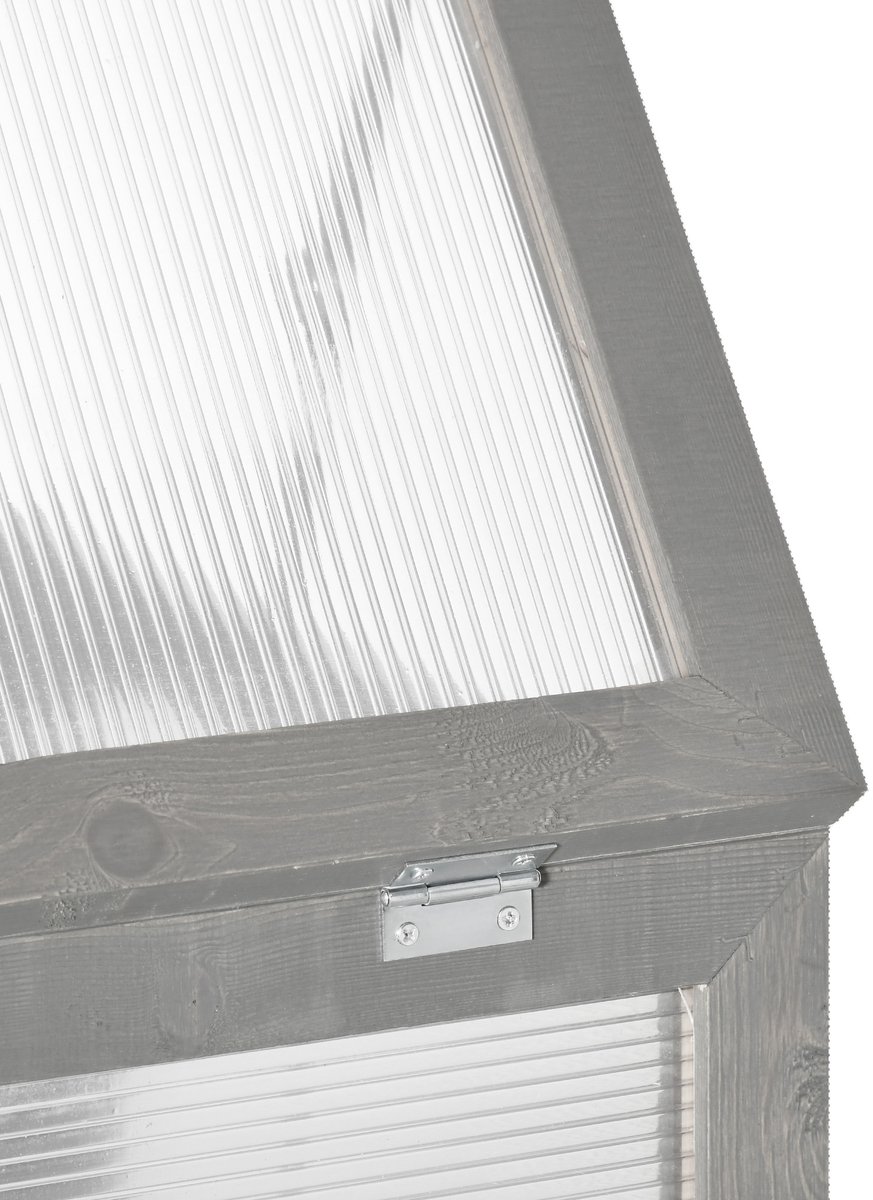 Wishdor - Mini Kweekkas Met 3 Niveaus - Dubbele Deur En Klapdak - Hout En Polycarbonaat - Donkergrijs - 58 X 44 X 78 Cm