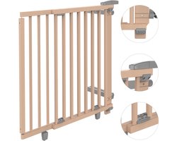 Geuther Traphekje Oris 2735+ 95 - 135 cm - Schroefhekje - Schroefbevestiging - Zwart - Wit - Hout - Uitschuifbaar - Draaibare muurbevestiging - Tweezijdige opening - Tweerichtings opening - Kinderbeveiliging - Eenhandige bediening