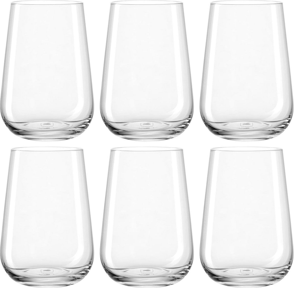 Set van 6 vaatwasserbestendige drinkglazen van glas - 370 ml