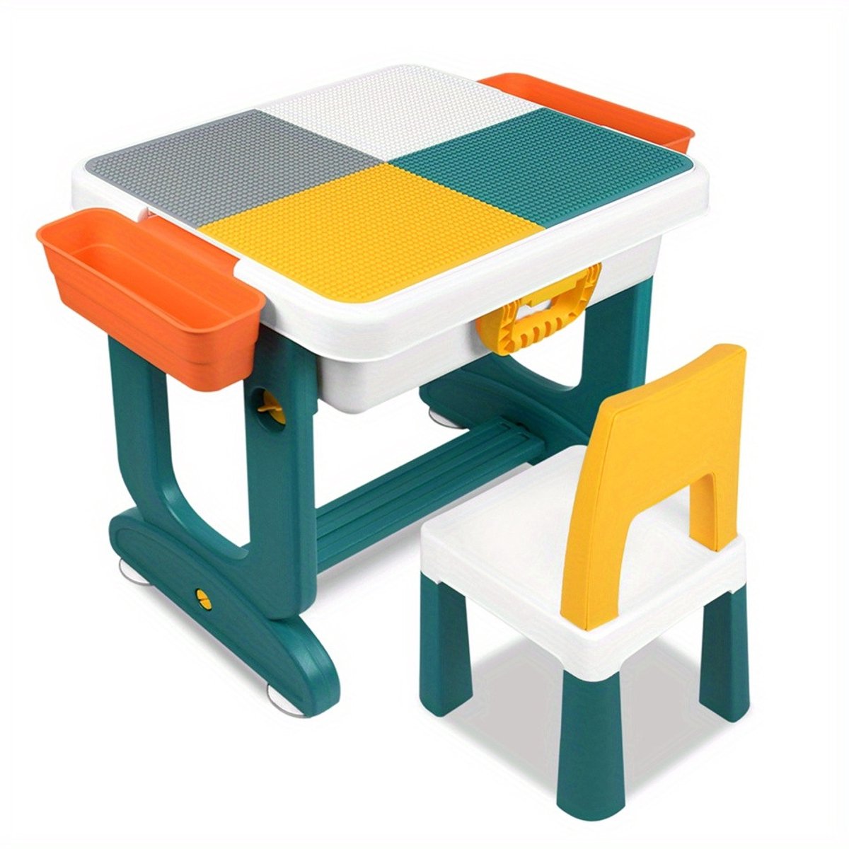 Kinder Tafel en Stoelen Set – Demonteerbaar tot Opbergdoos – Plastic – Wit – Geschikt 3+ Jaar – Speeltafel & Opbergruimte
