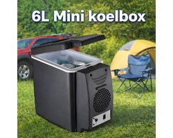 6L Mini Koelkast Auto & Thuis 12V – Draagbare Koelbox met Warm & Koud Functie – Compacte Auto Koelkast Camping, Reizen & Bureau – 5-65°C Thermo Elektrische Koeler-Vakantie-Zomer-Bus