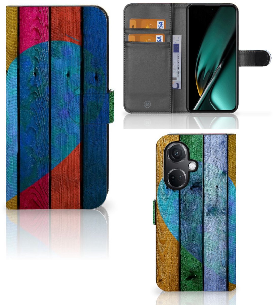 OnePlus Nord CE 3 Book Style Case Wood Heart - Cadeau voor je Vriend