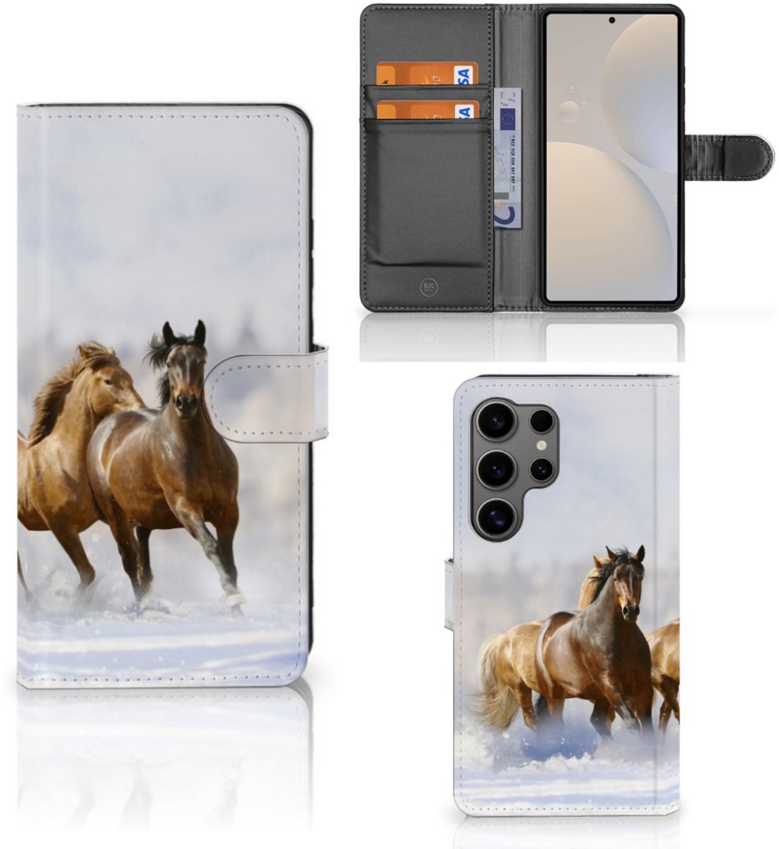 Samsung Galaxy S25 Ultra Telefoonhoesje met Pasjes Paarden