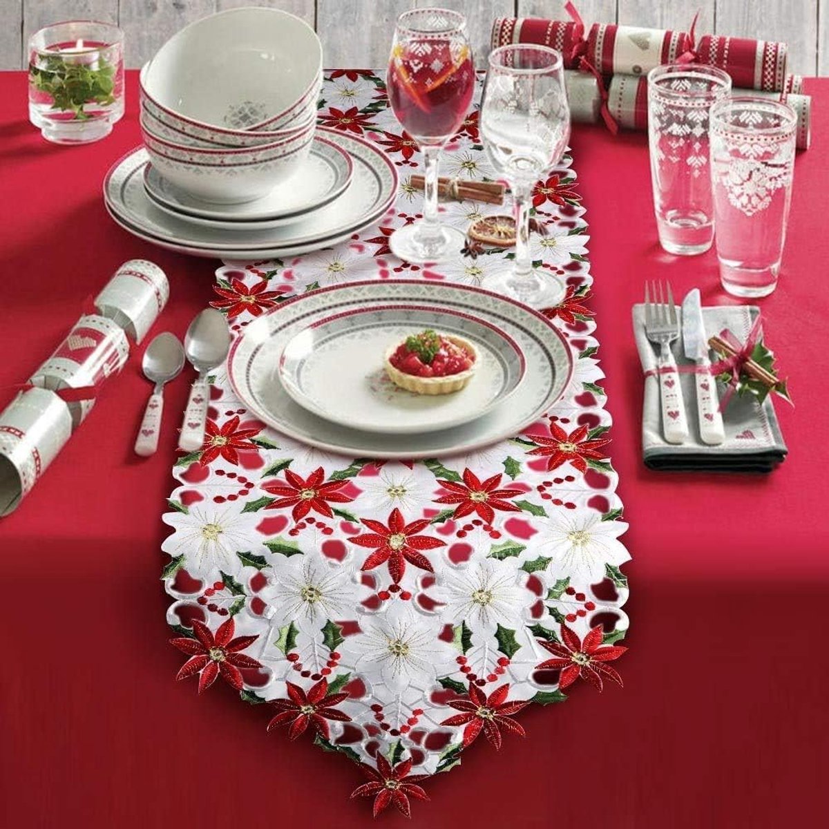 Kerst Tafellopers 38 CM x 176 CM - Perfect voor Bruiloften en Feestelijke Decoratie
