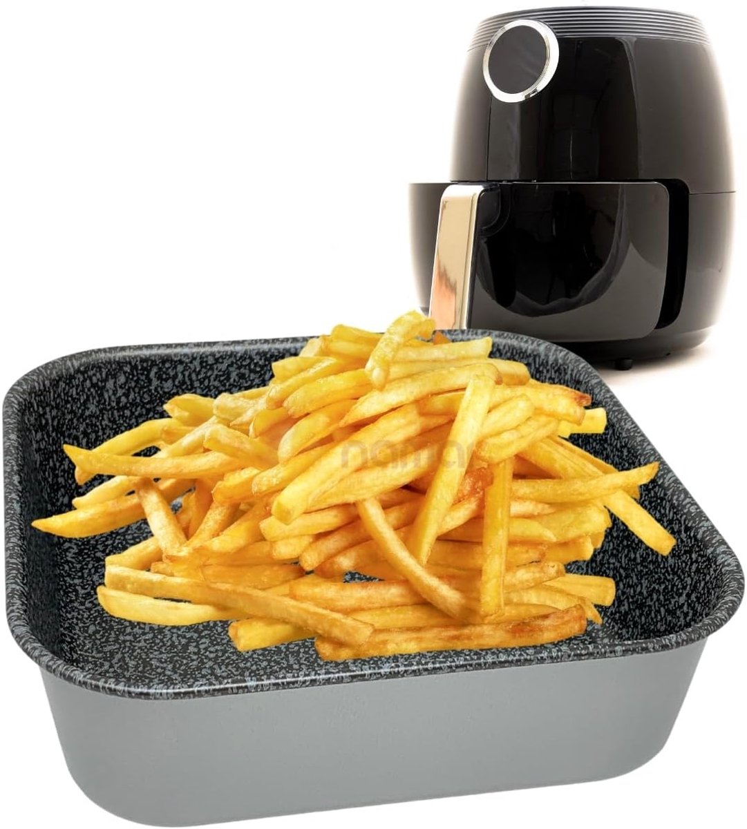 Bakplaat 20 x 20 cm voor Luchtfriteuse - Aluminium - Vaatwasmachinebestendig - Steen-look