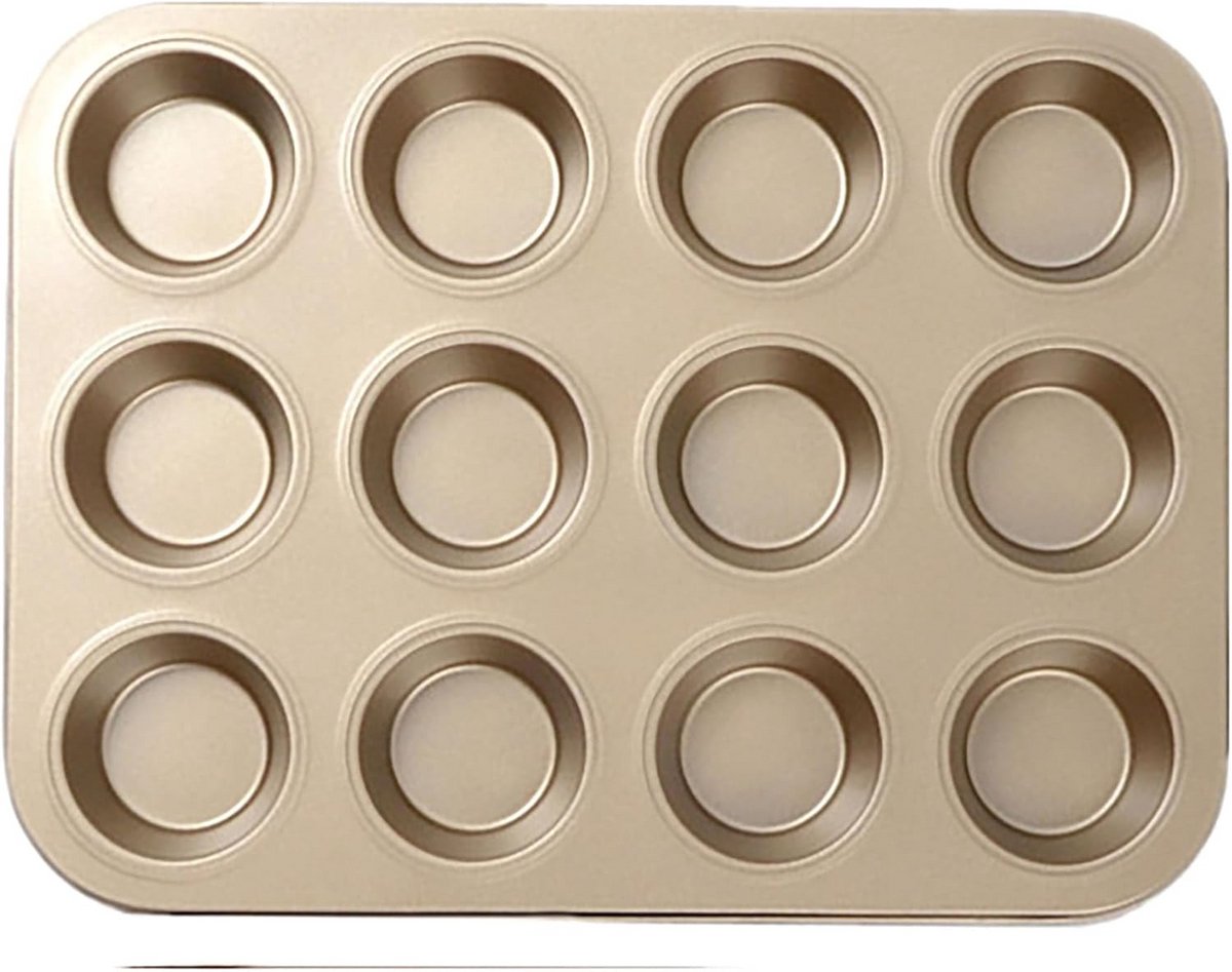 Koolstofstaal Muffin Pan 12 Cup - 2 Stuks voor Muffins, Cakes, Donuts en Brood