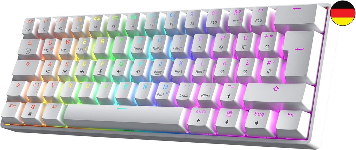Compact mechanisch gamingtoetsenbord met RGB-verlichting - 60% lay-out voor PC en Mac