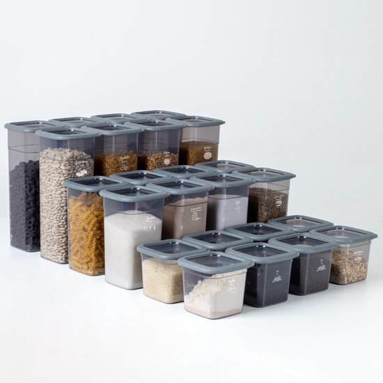 Schramm® 4-delige voorraadpotten set met bamboe deksel in 5