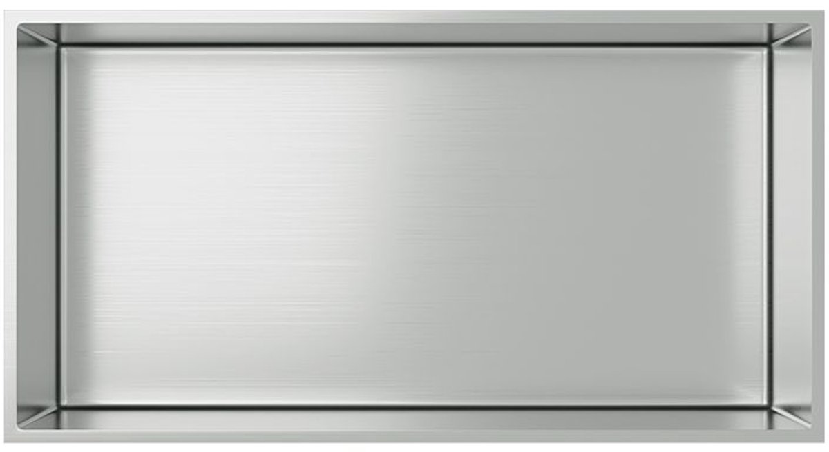 H&F Inbouwnis 30x60x7 cm – Geborsteld RVS – Douchenis – Badkamer Wandnis