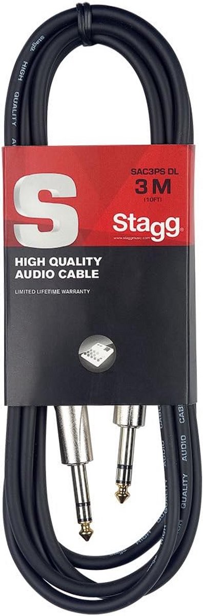 3 Meter Deluxe Jack to Jack Instrumentkabel - Zwart