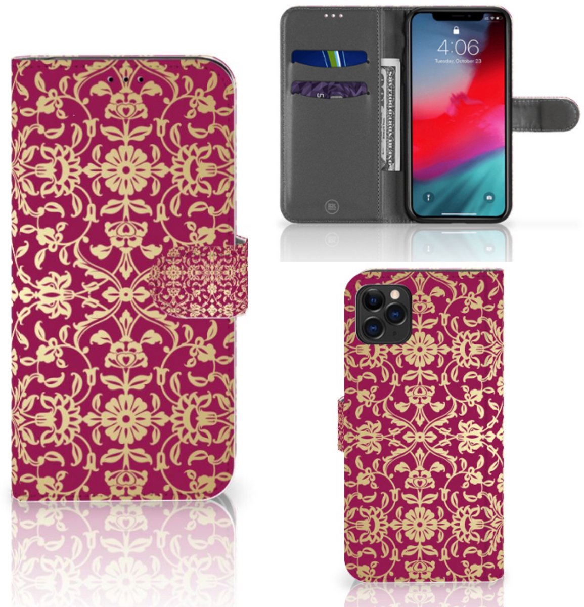 Wallet Case Apple iPhone 11 Pro Max Barok Pink