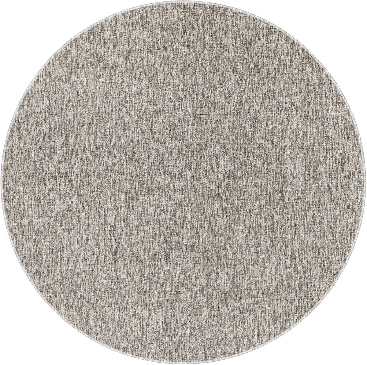 Beige Laagpolig Rond Vloerkleed 120 cm - Dikke Tapijt voor Woonkamer en Eetkamer met Vloer