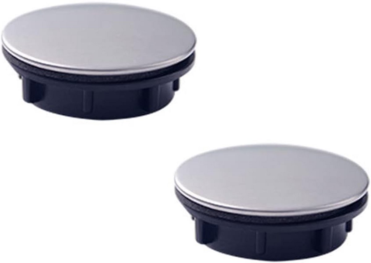 Set van 2 Gootsteen Gat Covers - RVS Plaat Stoppers voor Wastafel en Bad