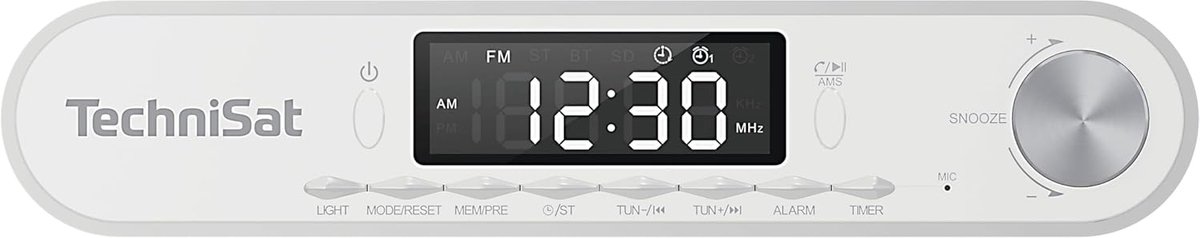 Keukenradio met FM, Bluetooth, led-display, timer, wekfunctie en handsfree functie