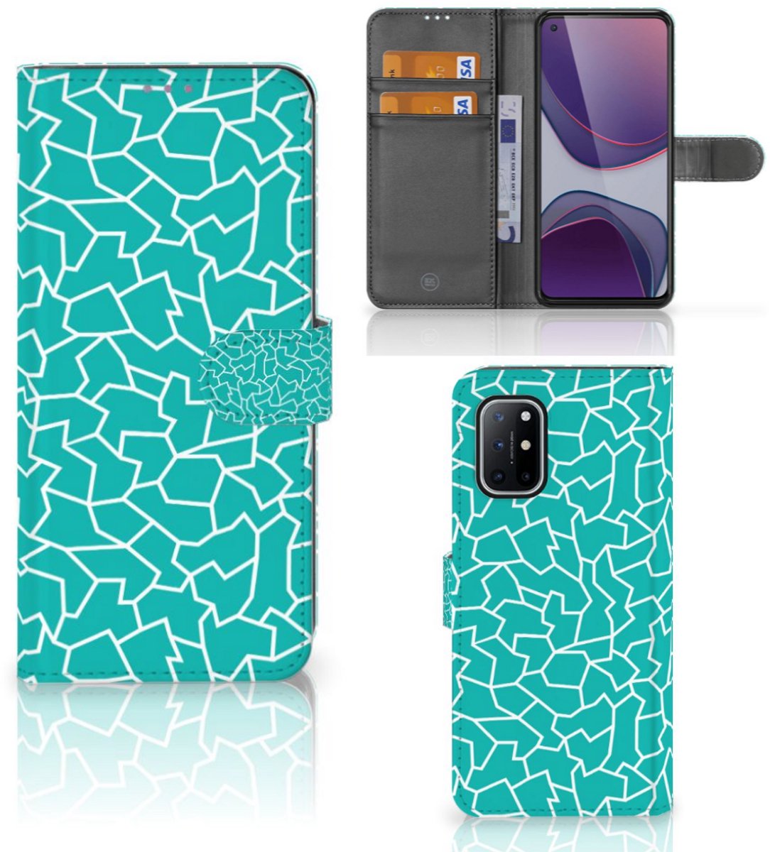 OnePlus 8T Hoesje Cracks Blue