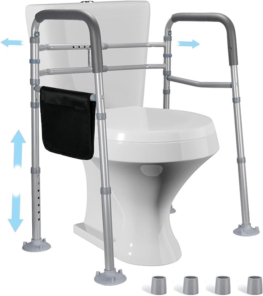 In hoogte Verstelbare Toiletstoel Opstahulp voor Ouderen en Gehandicapten - Antislip