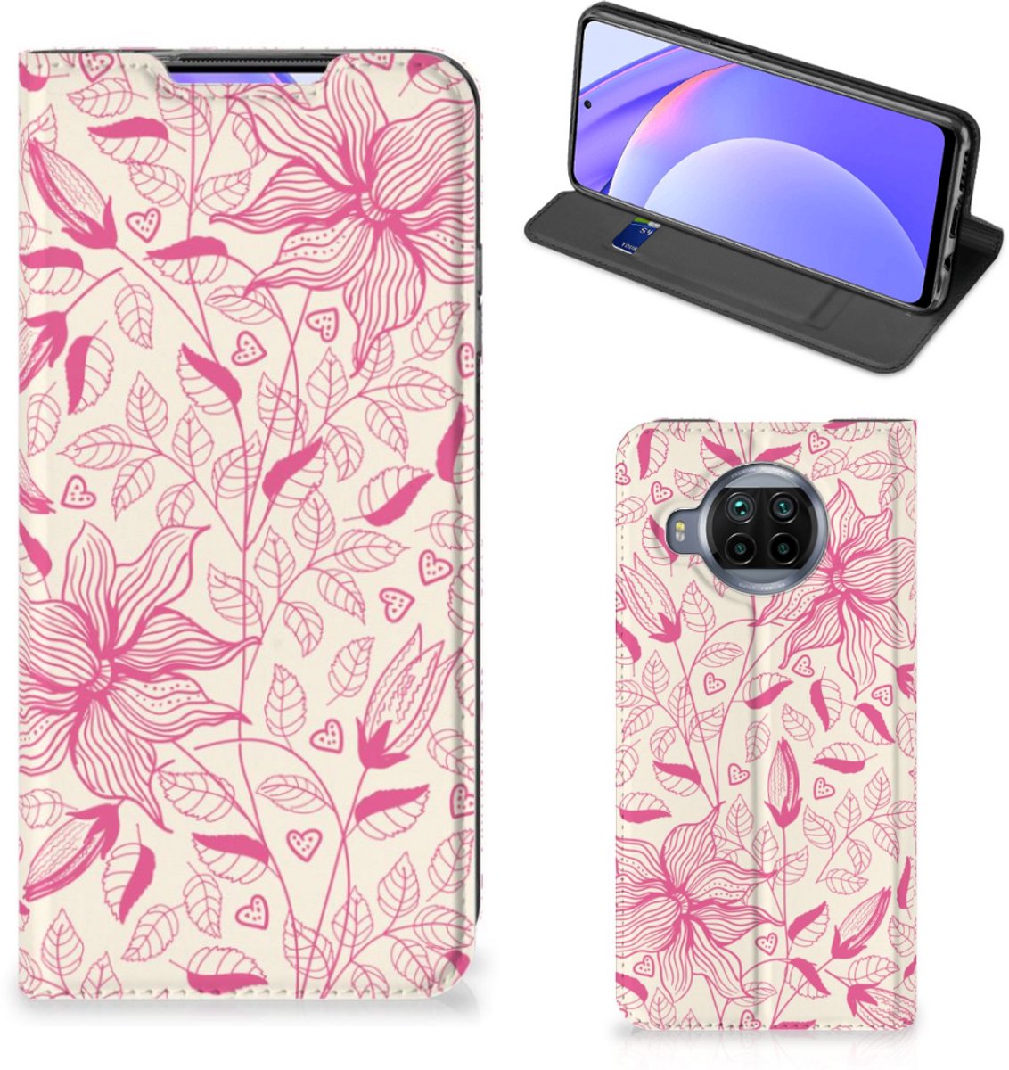 Xiaomi Mi 10T Lite Smart Cover Pink Flowers