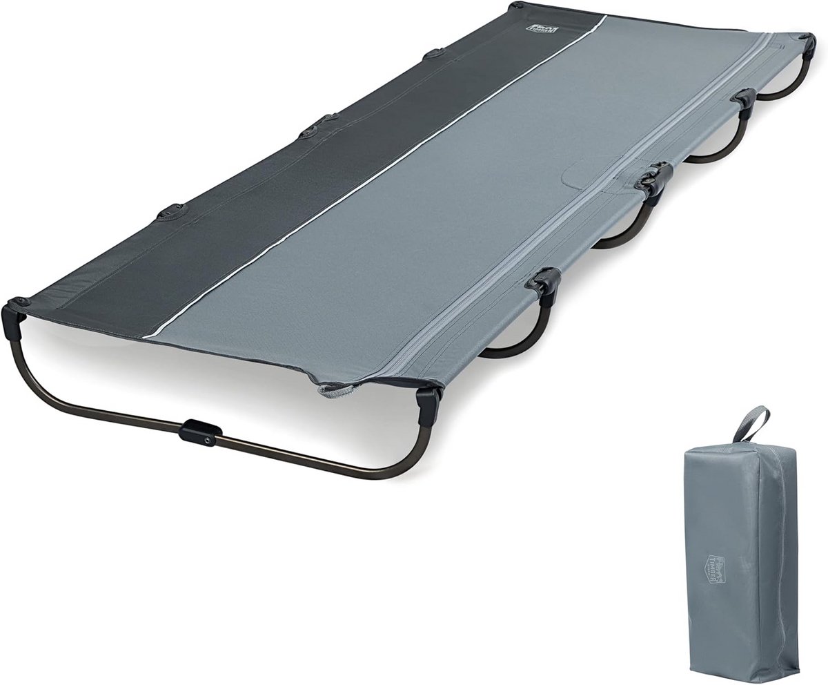 Opvouwbaar Campingbed voor Volwassenen - Lichtgewicht en Compact - Ideaal voor Kamperen en Reizen - Eenvoudig Op te Zetten - Grijs