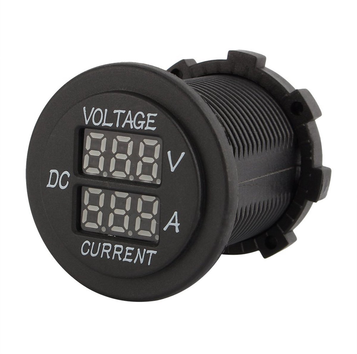 Digitale Voltmeter en Ampèremeter voor Auto en Motorfiets - Dual LED, Waterdicht, 12V-24V