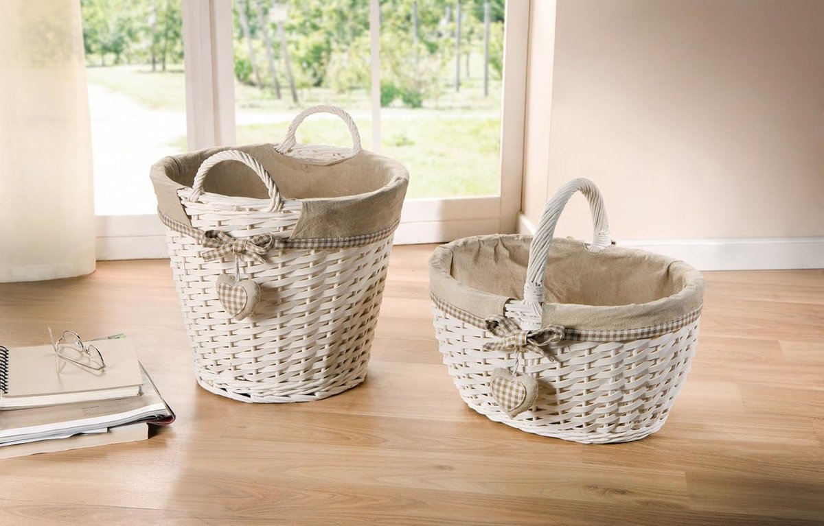 Strijkmand Liefdeshart - Romantische Stijl - 36 x 27 x 20 cm