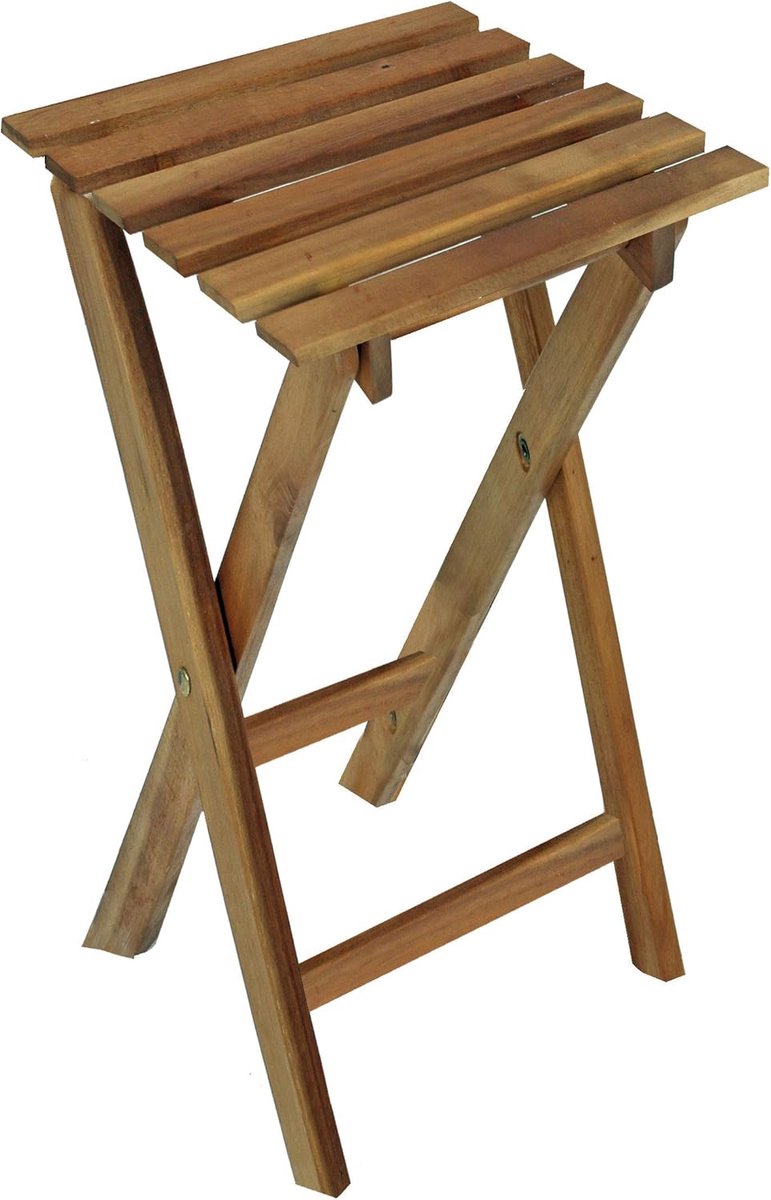 Eucalyptus Vouwkruk 62 cm - Houten Bloemenkruk, Bijzettafel en Tuinstoel