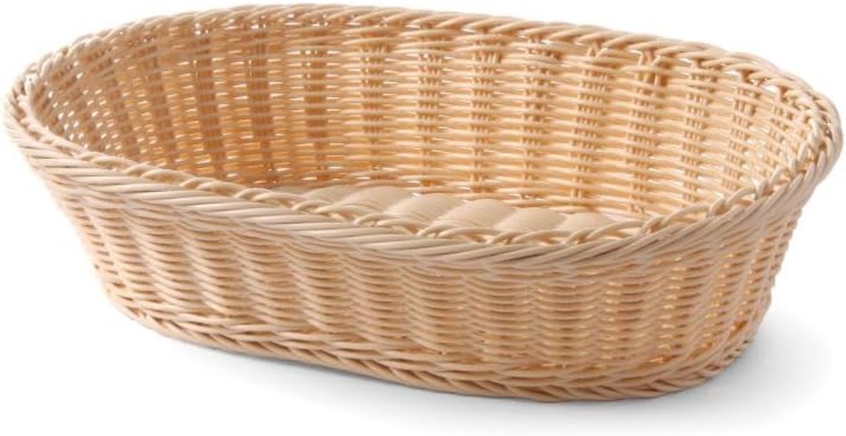 Ovale Broodmand van Polypropyleen met Roestvrijstalen Frame - 380x270x90mm