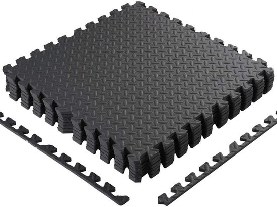 Multifunctionele Vloermat van EVA-schuim 60 x 60 cm - Zwart (4 Stuks)