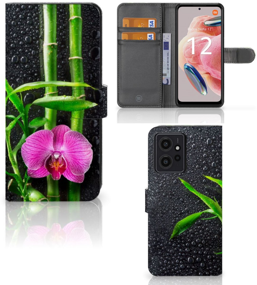 Boekhoesje voor Xiaomi Redmi Note 12 4G Hoesje Orchidee