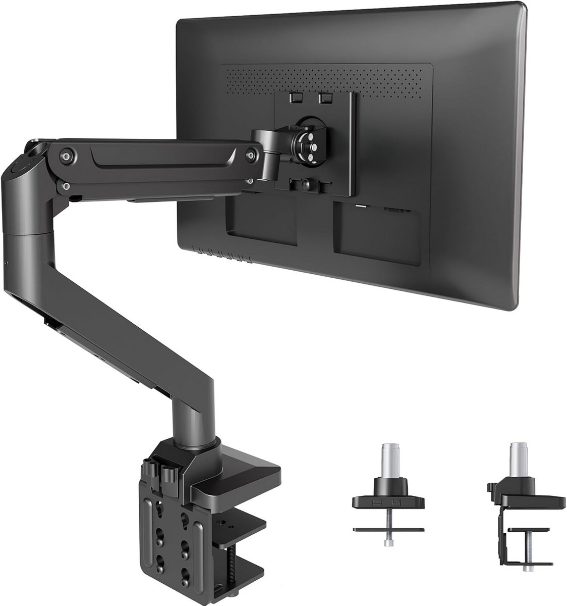 Heavy-Duty Monitorarm voor 17-49 inch Schermen - In hoogte verstelbare Bureausteun met Kantel- en Draaimogelijkheden