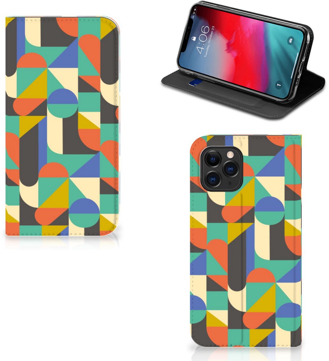Apple iPhone 11 Pro Hoesje met Magneet Funky Retro