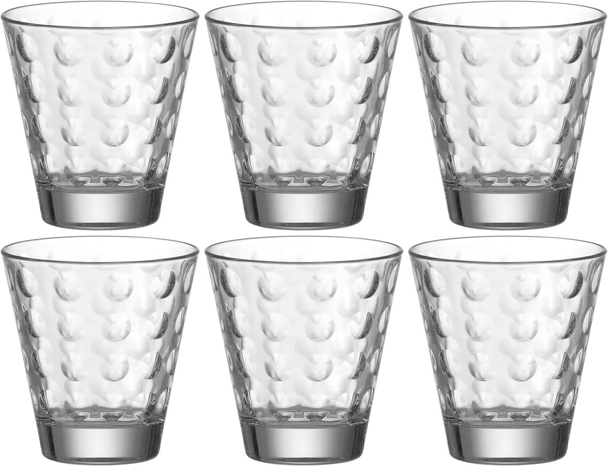 Drinkglazen set van 6 - Vaatwasserbestendige sap- en waterglazen van glas 215 ml
