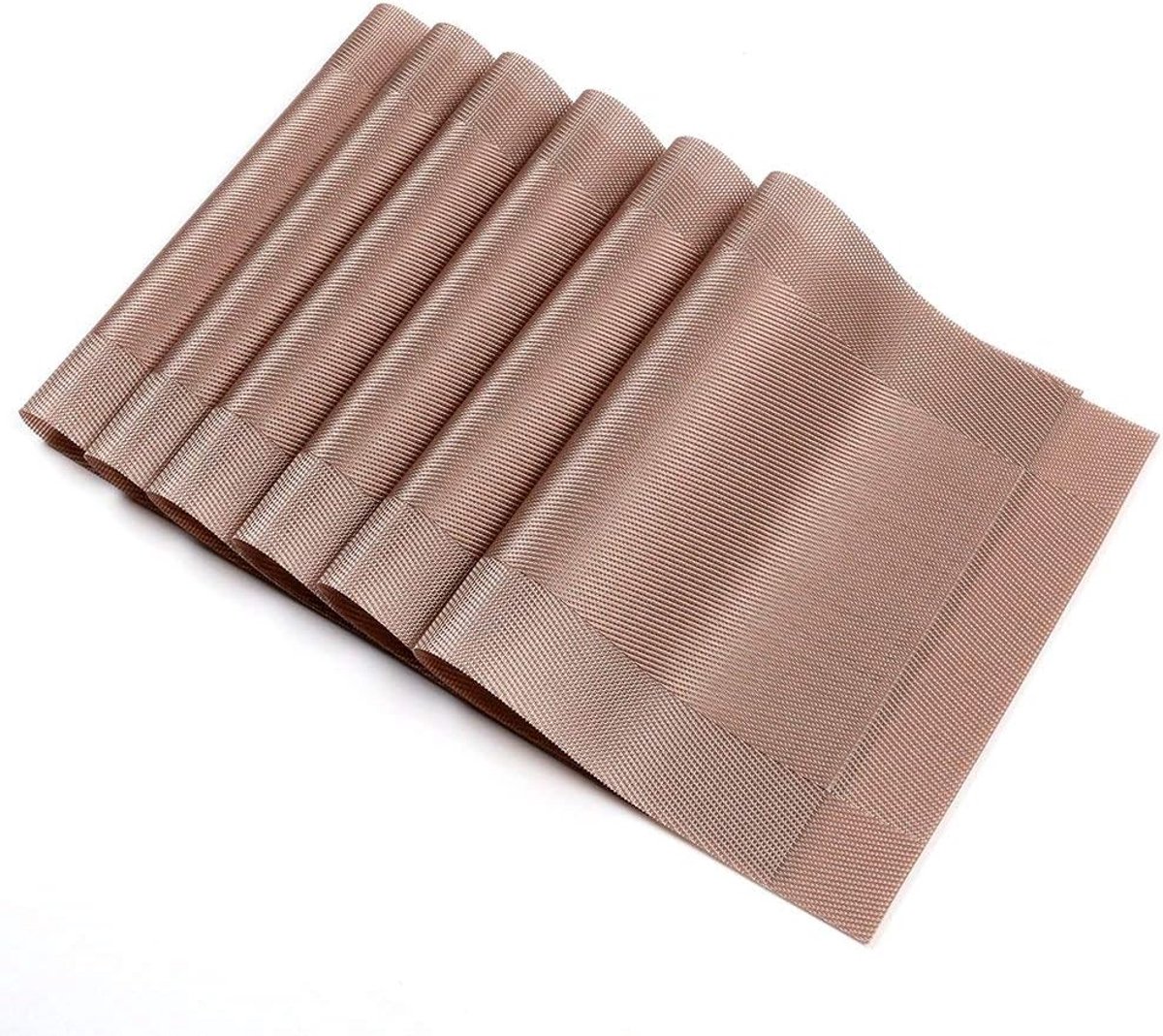 Set van 6 Hoge Kwaliteit Vlekbestendige en Hittebestendige Placemats 45x30 cm