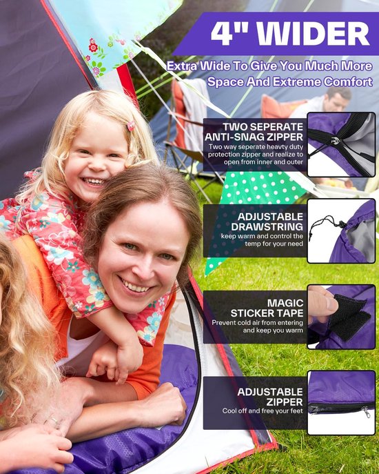 Outdoor Camping Slaapzak 3-4 Seizoenen - 220 x 85 cm - Draagbaar Ultralicht - Warme Zomer Slaapzakken - Kinderen Volwassenen - Trekking Reizen Wandelen van Merkloos — afbeelding 5