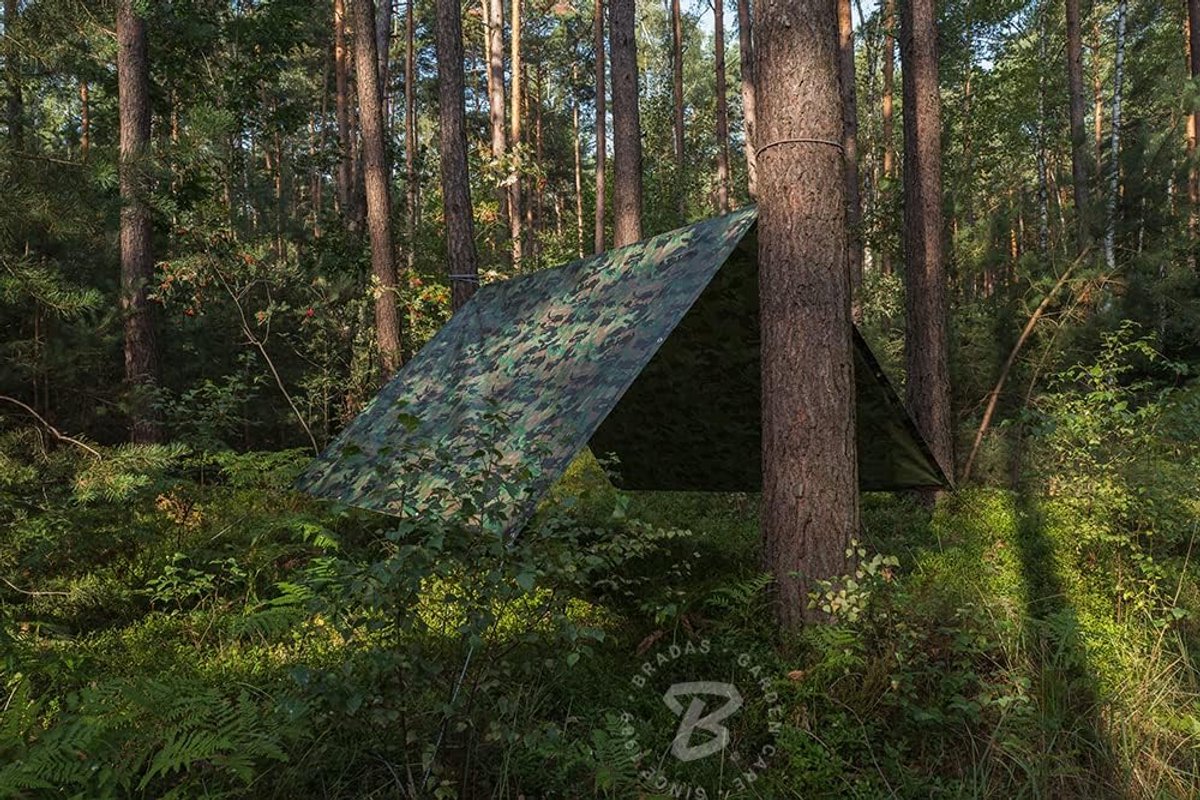 Beschermend Camouflage Afdekzeil 1,5 x 3 m - Duurzaam Tuinzeil met Ringen