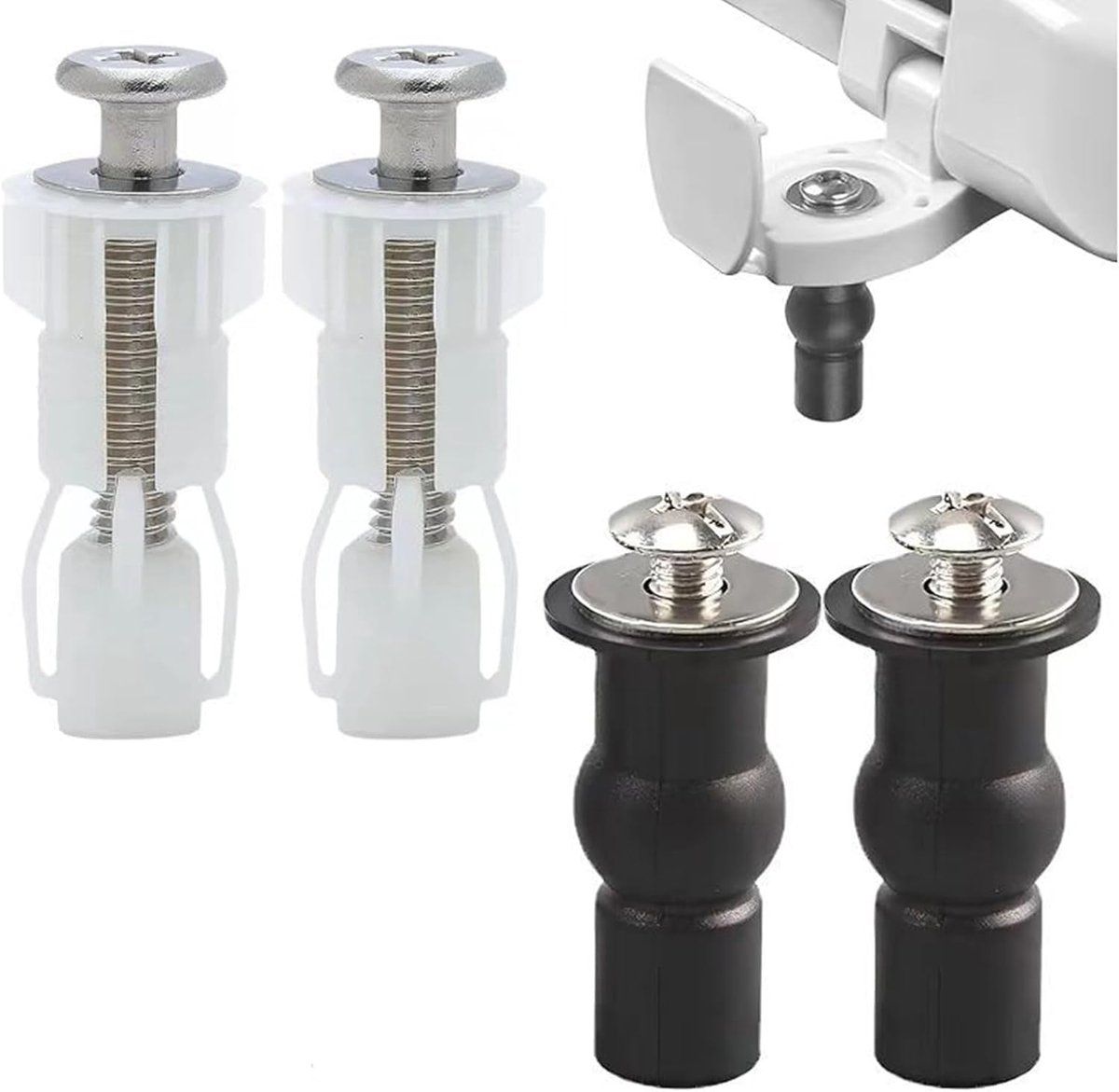 4 stuks toiletbrilbevestiging - Bevestigingsschroeven voor toiletdeksel en wc-brilscharnier