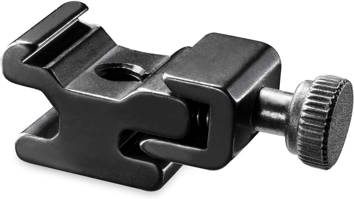 Universele flitsschoen met 1/4 inch statiefaansluiting - Robuuste metalen constructie
