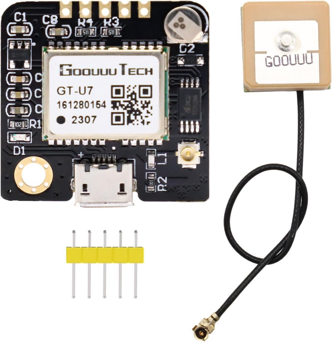 GPS-module met hoge gevoeligheid en IPEX-antenne voor Arduino en microcontrollers