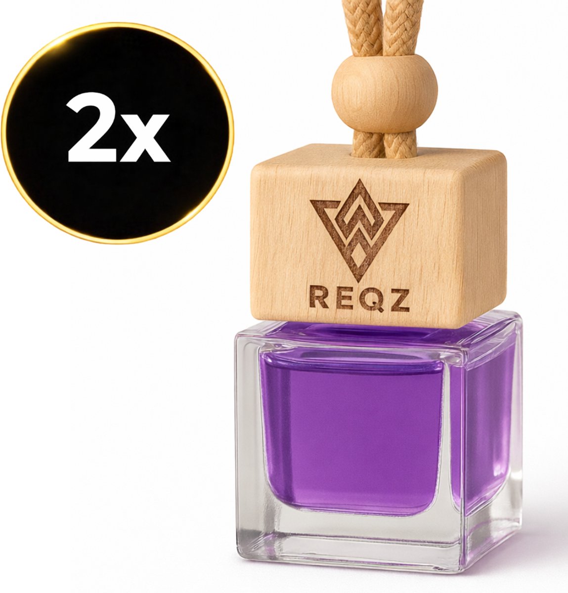 Reqz® Autoparfum Tropische Bloemen Geur – 2x Auto Diffuser Parfum – Luxe Houten Auto Geurverfrisser – Langdurige Frisse Geur