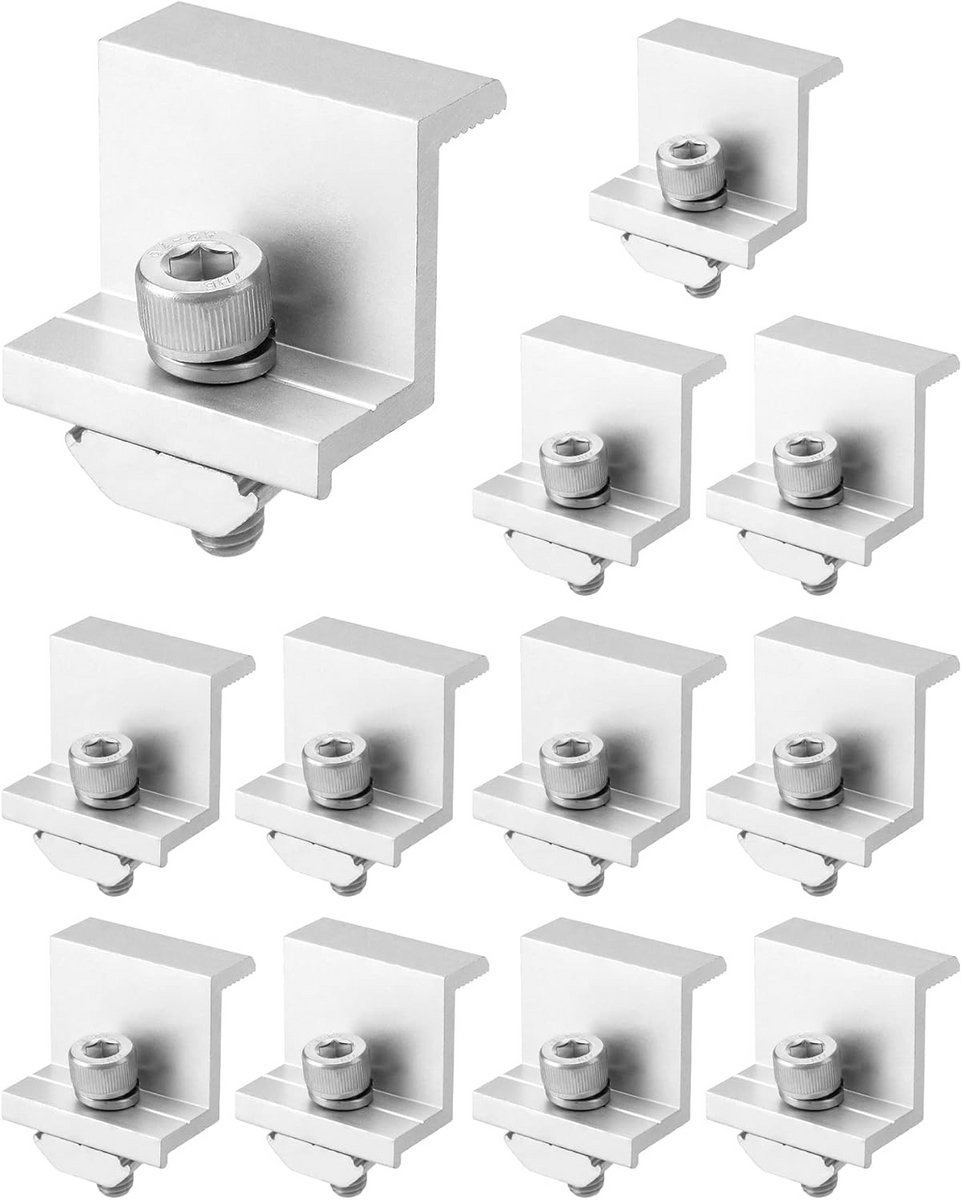 12-pack verstelbare zonnepaneelbeugels voor daken, campers, boten en muren - 30 mm