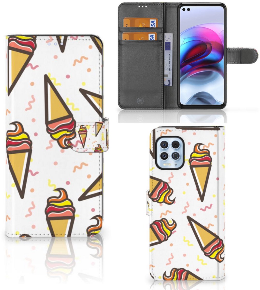 Motorola Moto G100 Book Cover Icecream