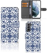 Coque de portable Samsung Galaxy S21 FE Book Case Fleur Blue